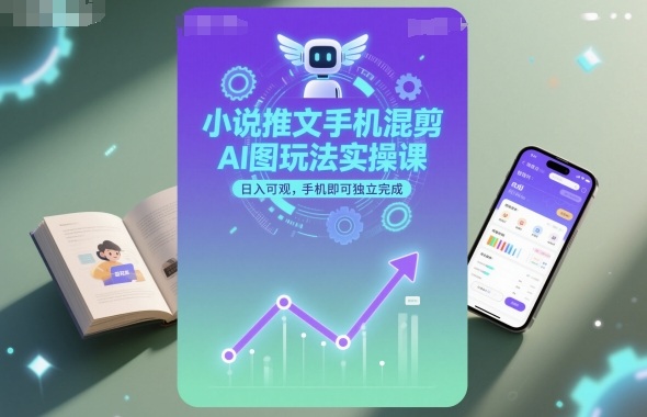 小说推文手机混剪AI图玩法实操课，日入可观，手机即可独立完成-精品虚拟资源库