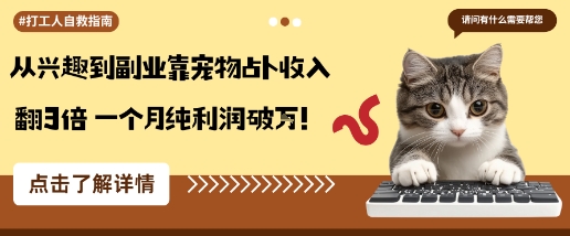 从兴趣到副业靠宠物占卜收入翻3倍一个月纯利润破W-精品虚拟资源库