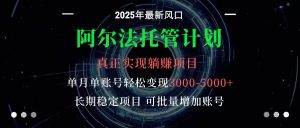阿尔法托管计划 单账号月入3000-5000，长期稳定项目，新手小白轻松上手-精品虚拟资源库