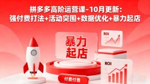 拼多多高阶运营课-10月更新：强付费打法+活动突围+数据优化+暴力起店-精品虚拟资源库