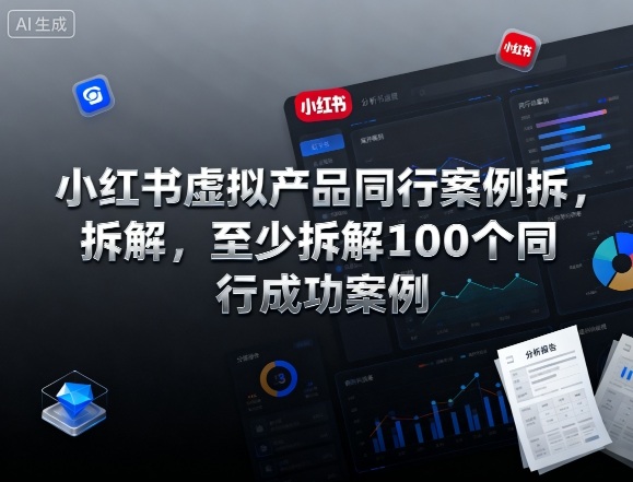 小红书虚拟产品同行案例拆解，至少拆解100个同行成功案例-精品虚拟资源库