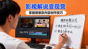 影视解说变现营：通过30+实战案例爆款内容创作技巧，掌握影视解说盈利密码-精品虚拟资源库