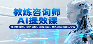 教练咨询师AI提效课:懂硬件操作,定产品位,造提示词,借AI聊天机器人变现-精品虚拟资源库