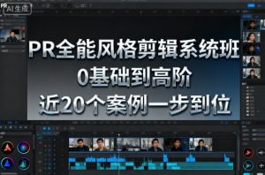 PR全能风格剪辑系统班,0基础到高阶,近20个案例一步到位-精品虚拟资源库