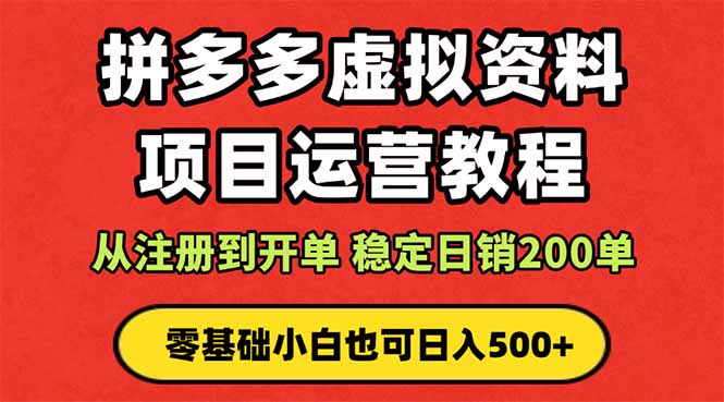 拼多多开店运营课程： 蓝海变现玩法，轻松实现睡后收入 零基础小白也可…-精品虚拟资源库