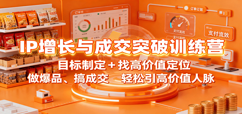 IP增长与成交突破训练营：目标制定+找高价值定位，做爆品、搞成交，轻松引高价值人脉-精品虚拟资源库