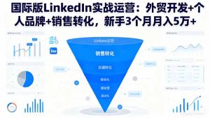 国际版LinkedIn实战运营：外贸开发+个人品牌+销售转化，新手3个月月入5万+-精品虚拟资源库