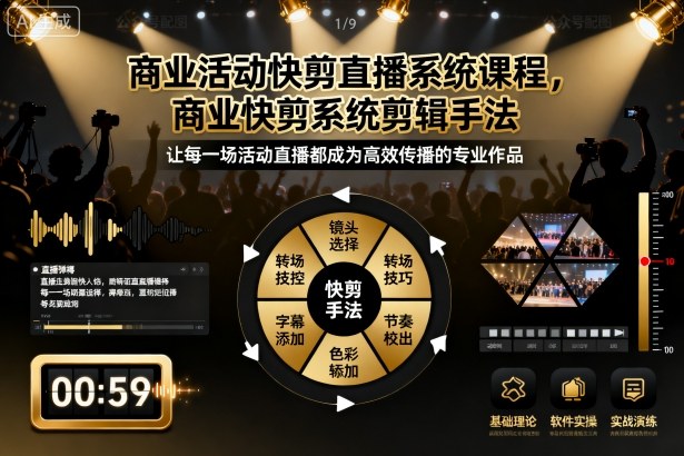商业活动快剪直播系统课程，商业快剪系统剪辑手法-精品虚拟资源库