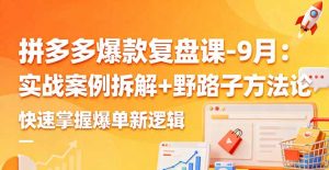 拼多多爆款复盘课-9月：实战案例拆解+野路子方法论，快速掌握爆单新逻辑-精品虚拟资源库