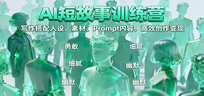 AI短故事训练营：写作搭配人设、素材、Prompt内容，高效创作变现-精品虚拟资源库