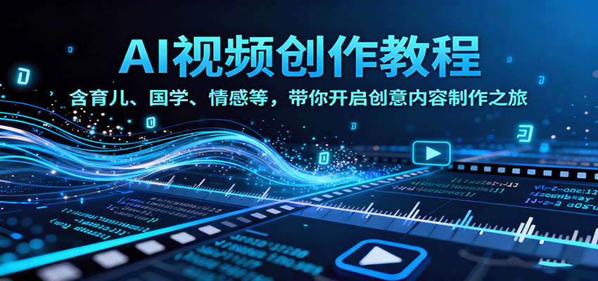 AI视频创富课，含育儿、国学、情感等，带你开启创意内容制作之旅-精品虚拟资源库