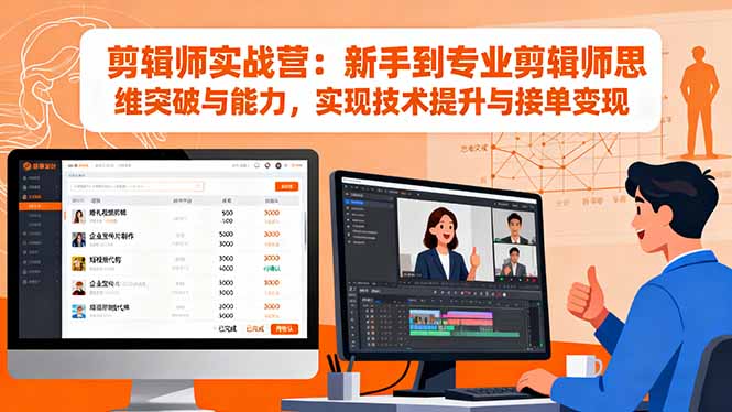 剪辑师实战营：新手到专业剪辑师思维突破与能力，实现技术提升与接单变现-精品虚拟资源库