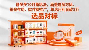 拼多多10月新玩法，涵盖选品对标、链接布局、微付费推广，单店月利润破5万-精品虚拟资源库