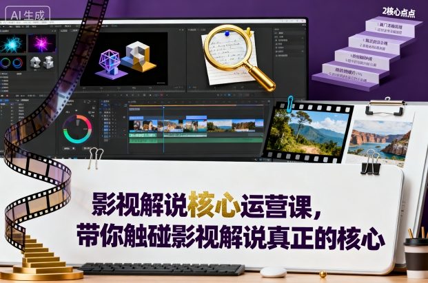 影视解说核心运营课，带你触碰影视解说真正的核心-精品虚拟资源库