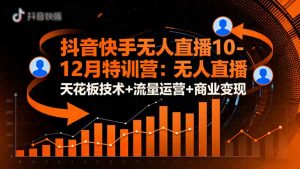 抖音快手无人直播10-12月特训营:无人直播天花板技术+流量运营+商业变现-精品虚拟资源库