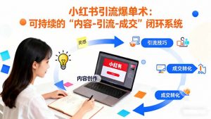 小红书引流爆单术：构建一套低成本 可持续的“内容-引流-成交”闭环系统-精品虚拟资源库