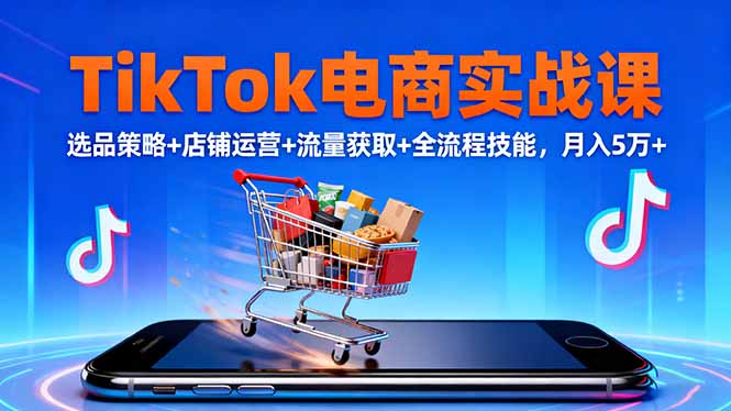 TikTok电商实战课10月,选品策略+店铺运营+流量获取+全流程技能,月入5万+-精品虚拟资源库