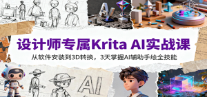设计师专属Krita AI实战课:从软件安装到3D转换,3天掌握AI辅助手绘全技能-精品虚拟资源库