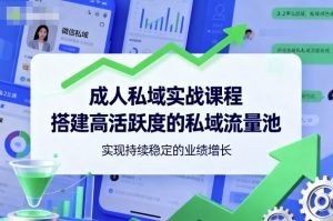 成人私域实战课程，搭建高活跃度的私域流量池，实现持续稳定的业绩增长-精品虚拟资源库