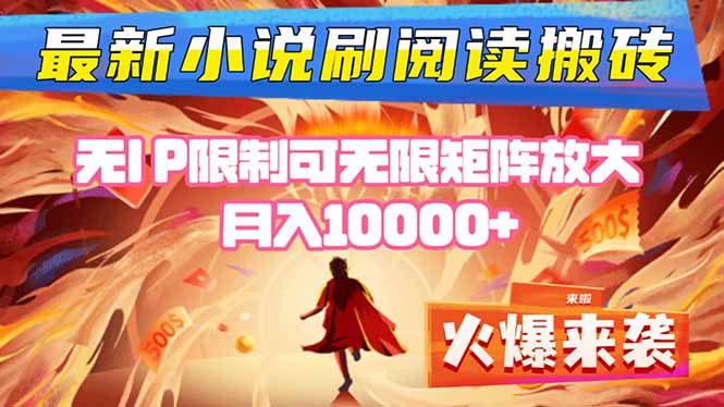 小说阅读搬砖单机每天收益200-400+ 无IP限制可无限矩阵放大 —-精品虚拟资源库