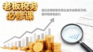 老板税务必修课,通过合规税筹实现企业年省税百万级,提升税务免疫力-精品虚拟资源库