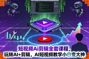 短视频Ai剪辑全套课程，玩转AI+剪辑，AI短视频教学小白变大神-精品虚拟资源库