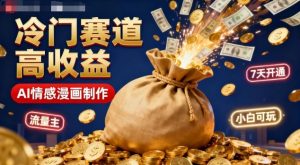 公众号冷门赛道,用AI做情感漫画,7天开通流量主,操作简单,小白可玩-精品虚拟资源库