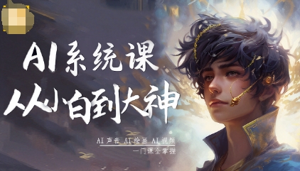AI系统课程，从小白到大神系统学AI，AI声音-AI绘画-AI视频一门课全掌握-精品虚拟资源库