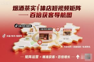 烟酒茶实体店短视频矩阵百倍获客导航图-精品虚拟资源库