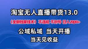 淘宝无人直播13.0,公域私域技术,不封号,不违规布局下半年旺季赛道,日入1K+(独家技术)【揭秘】-精品虚拟资源库