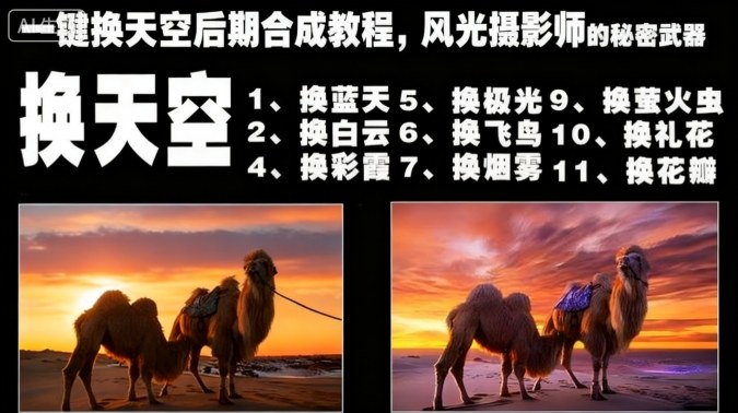 一键换天空后期合成教程,风光摄影师的秘密武器-精品虚拟资源库