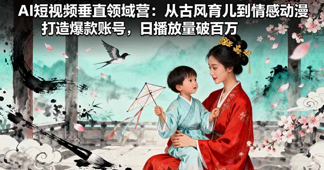 AI短视频垂直领域营：从古风育儿到情感动漫，打造爆款账号,日播放量破百万-精品虚拟资源库