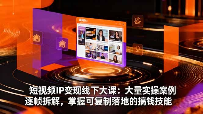 短视频IP变现线下大课:大量实操案例逐帧拆解,掌握可复制落地的搞钱技能-精品虚拟资源库