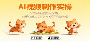AI视频制作实操,飞天/小橘猫/美女系列,可灵/ViduAl/通义万相文生图转视频-精品虚拟资源库