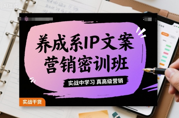 养成系IP文案营销密训班，实战中学习真高级营销-精品虚拟资源库