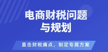 电商企业财税风险与规避，直击财税痛点，制定专属方案-精品虚拟资源库