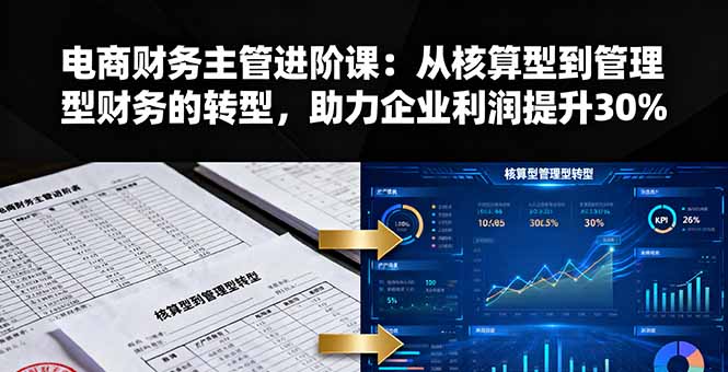 电商财务主管进阶课：从核算型到管理型财务的转型，助力企业利润提升30%-精品虚拟资源库