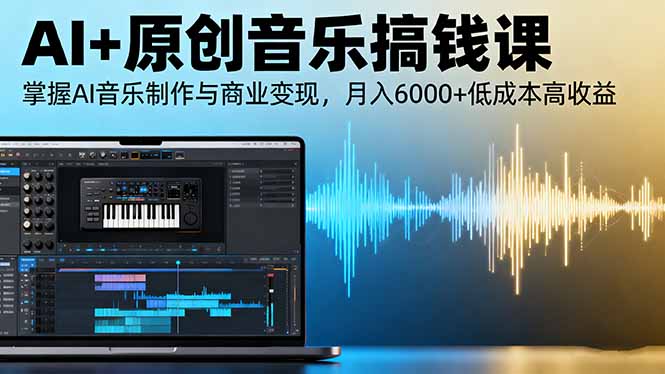 AI+原创音乐搞钱课：掌握AI音乐制作与商业变现，月入6000+低成本高收益-精品虚拟资源库