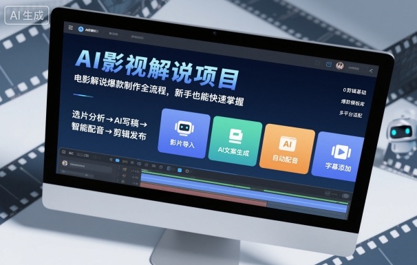 AI影视解说项目，电影解说爆款制作全流程，新手也能快速掌握-精品虚拟资源库