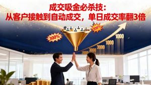 吸金成交营销必杀技：从客户接触到自动成交，单日成交率翻3倍-精品虚拟资源库