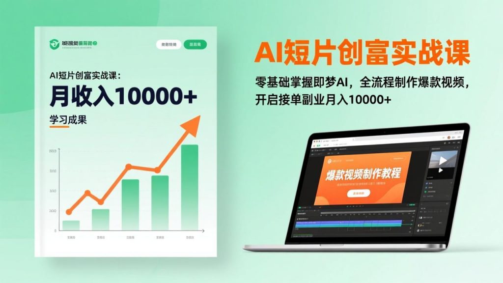 AI短片创富实战课：零基础掌握即梦AI，全流程制作爆款视频，开启接单副业月入10000+(更新-精品虚拟资源库