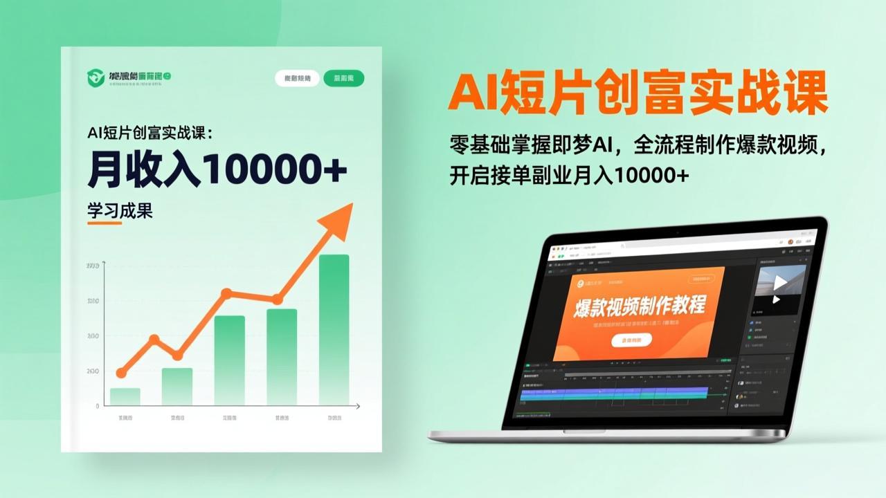 AI短片创富实战课：零基础掌握即梦AI，全流程制作爆款视频，开启接单副业月入10000+(更新-精品虚拟资源库