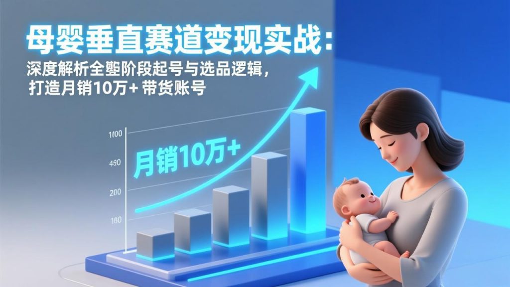 母婴垂直赛道变现实战:深度解析三大阶段起号与选品逻辑,打造月销10万+带货账号-精品虚拟资源库