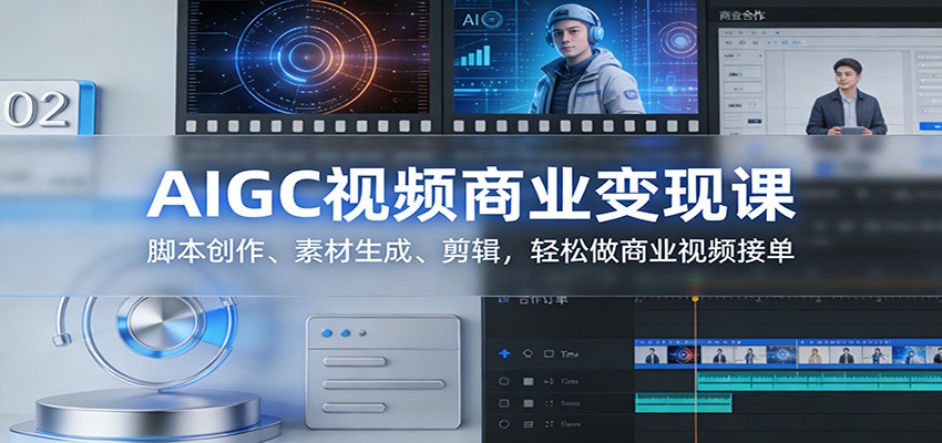 AIGC视频商业变现课:脚本创作、素材生成、剪辑,轻松做商业视频接单-精品虚拟资源库
