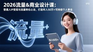 2026流量&商业设计课:普通人IP变现与流量转化心法,打造年入50万+可持续个人事业-精品虚拟资源库