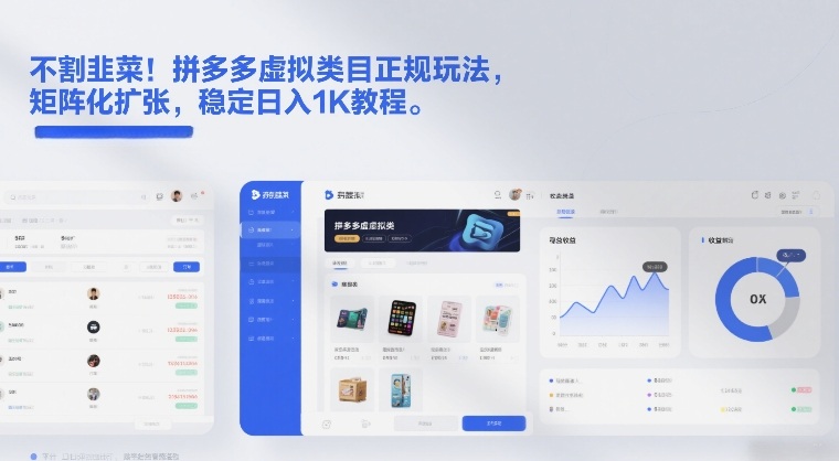 不割韭菜!拼多多虚拟类目正规玩法,矩阵化扩张,稳定日入1K教程【揭秘】-精品虚拟资源库