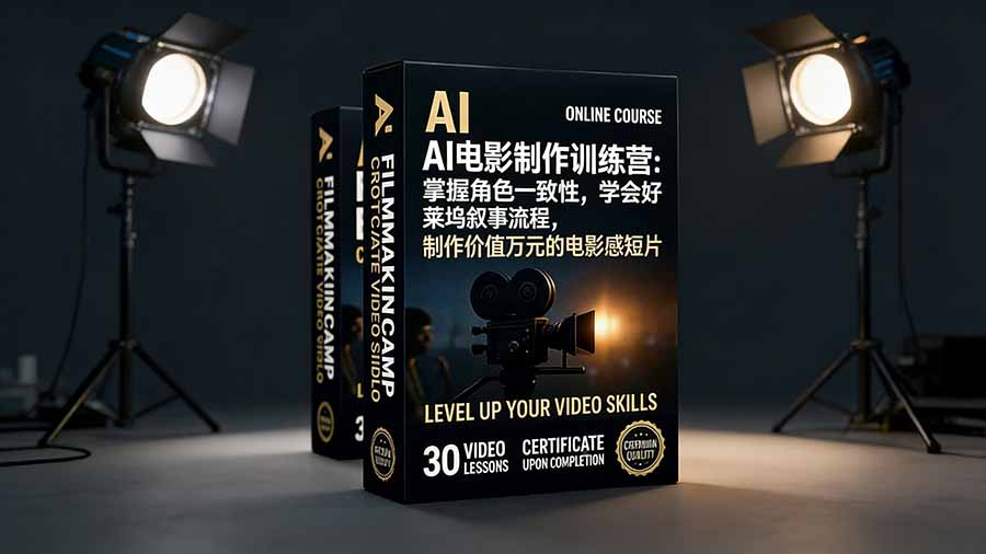 AI电影制作训练营：掌握角色一致性，学会好莱坞叙事流程，制作价值万元的电影感短片-精品虚拟资源库