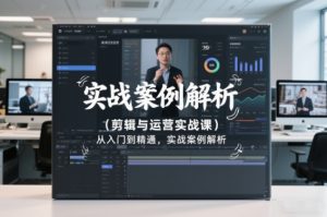 剪辑与运营实战课，从入门到精通，实战案例解析(更新2026)-精品虚拟资源库
