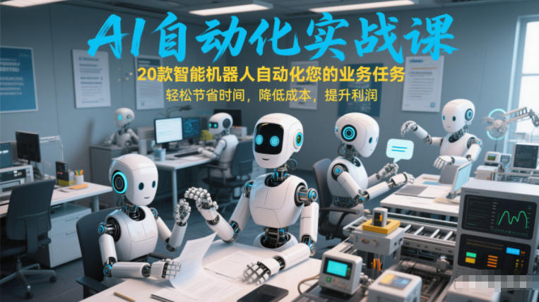 AI自动化实战课：20款智能机器人自动化您的业务任务，轻松节省时间，降低成本，提升利润-精品虚拟资源库