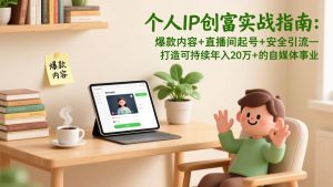 个人IP创富实战指南：爆款内容+直播间起号+安全引流，打造可持续年入20万+的自媒体事业-精品虚拟资源库